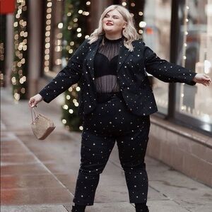 NWT Modcloth Black Star-Patterned Pantsuit Size 4X/26